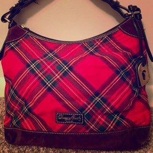 Large Plaid Dooney and Bourke Bag - Red